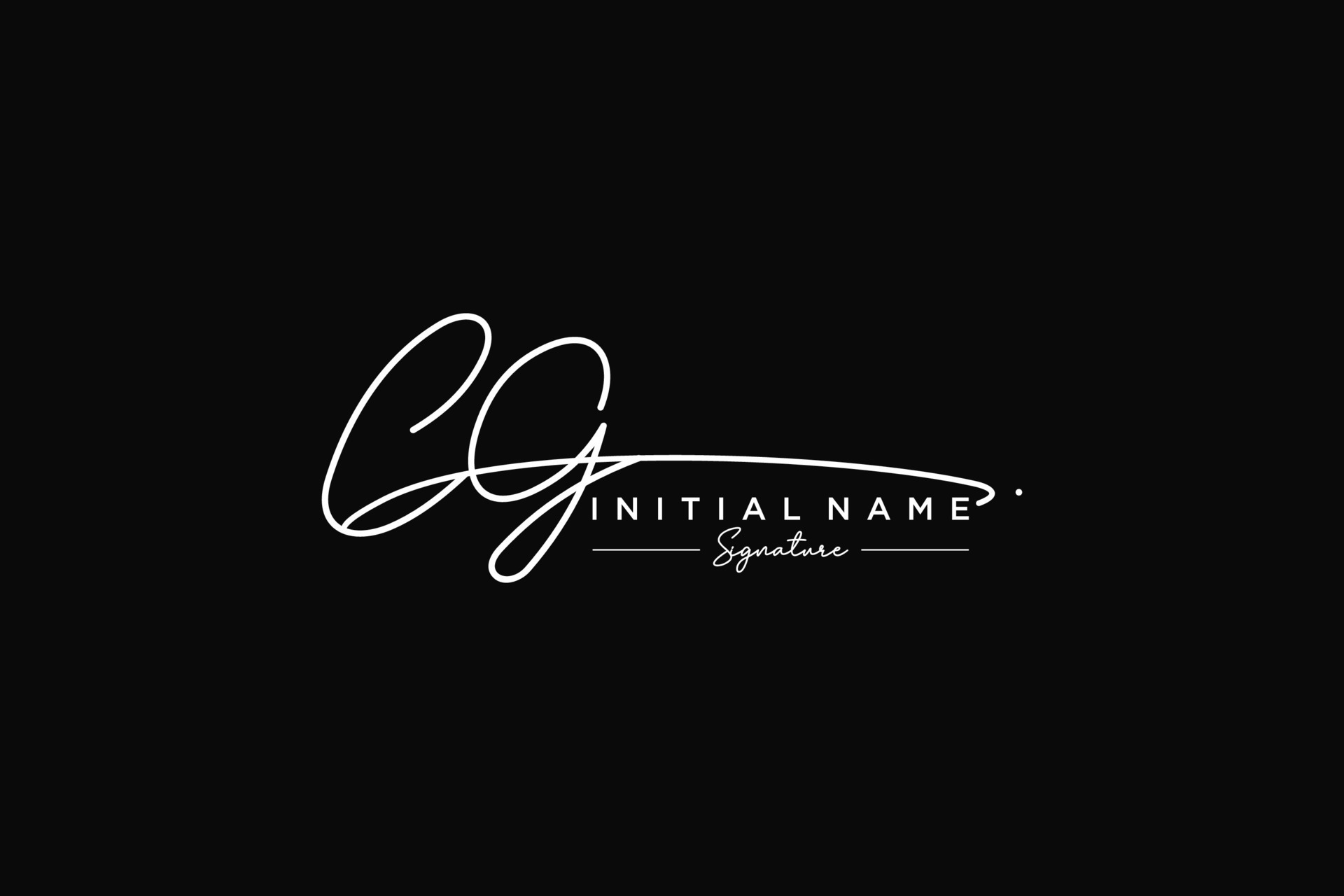 Initial CG signature logo template vector. Hand drawn Calligraphy