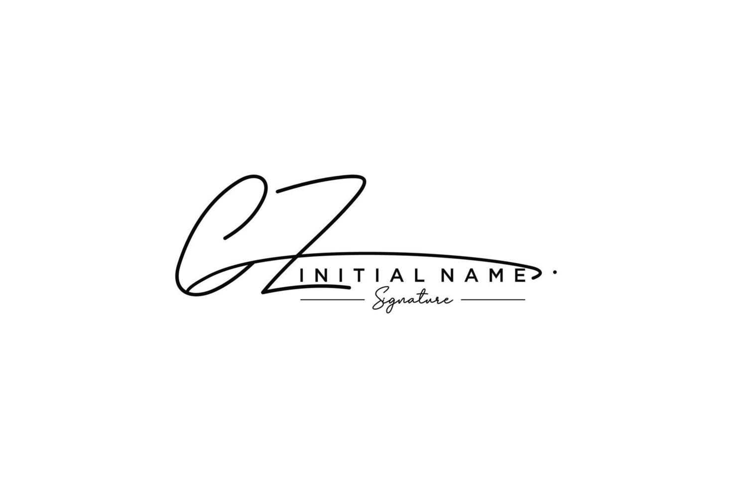 Initial CZ signature logo template vector. Hand drawn Calligraphy lettering Vector illustration.