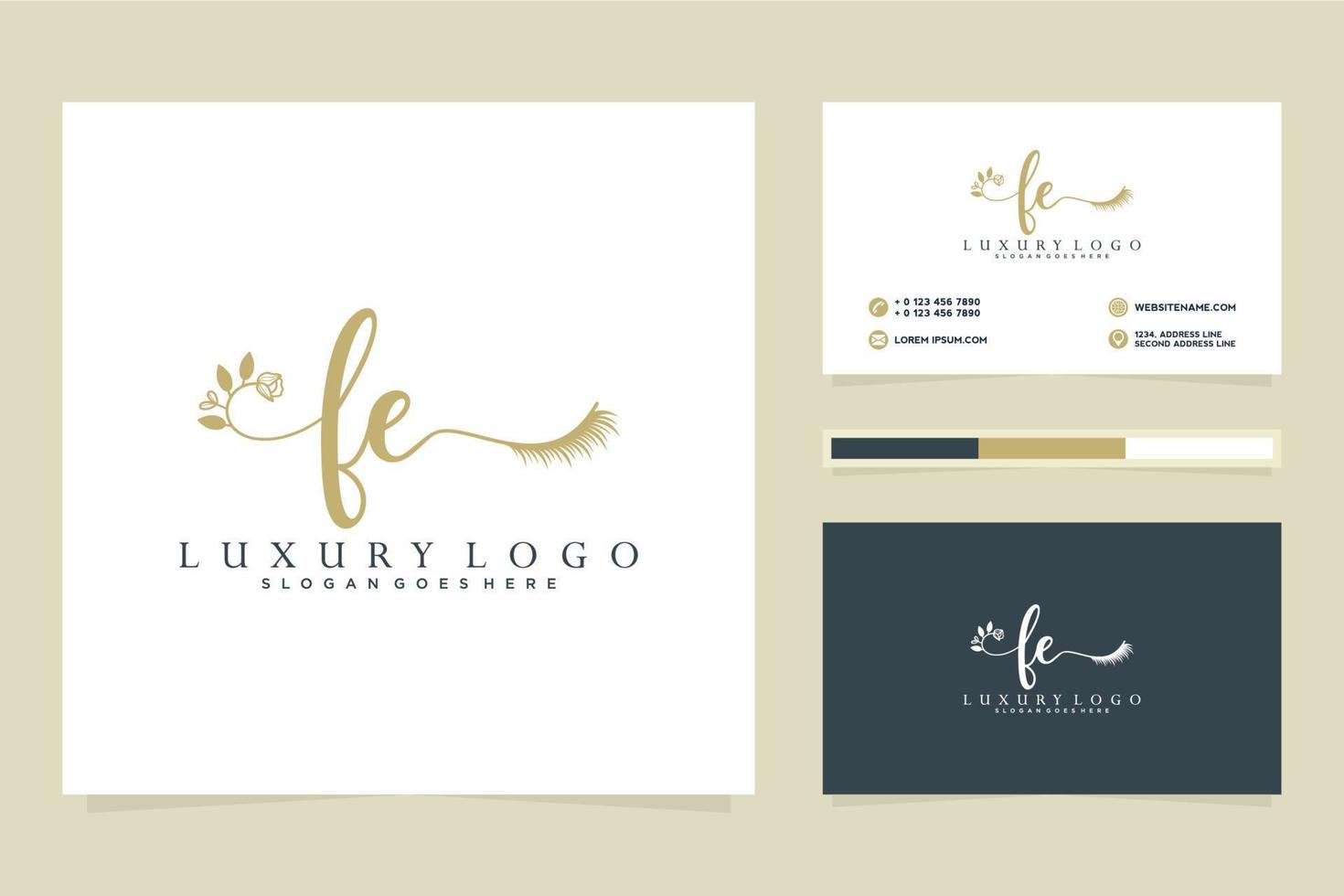 Initial FE Feminine logo collections and business card templat Premium Vector