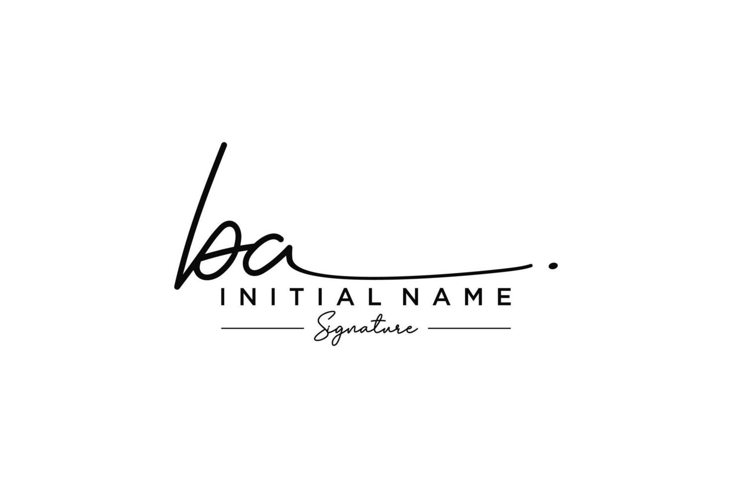 Initial BA signature logo template vector. Hand drawn Calligraphy lettering Vector illustration.