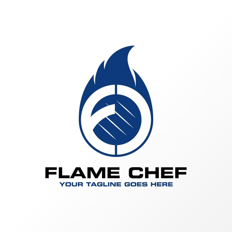 Letter or word FC font with Flame and Grilled meat image graphic icon logo design abstract concept vector stock. Can be used as a symbol related to a restaurant or initial