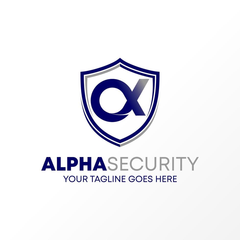 Letter Alpha or AX font with Security, guide, shield image graphic icon logo design abstract concept vector stock. Can be used as a symbol related to technology or icon.
