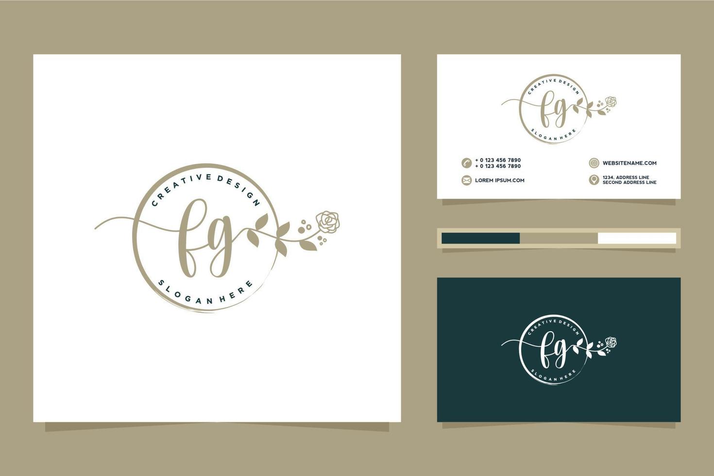 Initial FG Feminine logo collections and business card templat Premium Vector