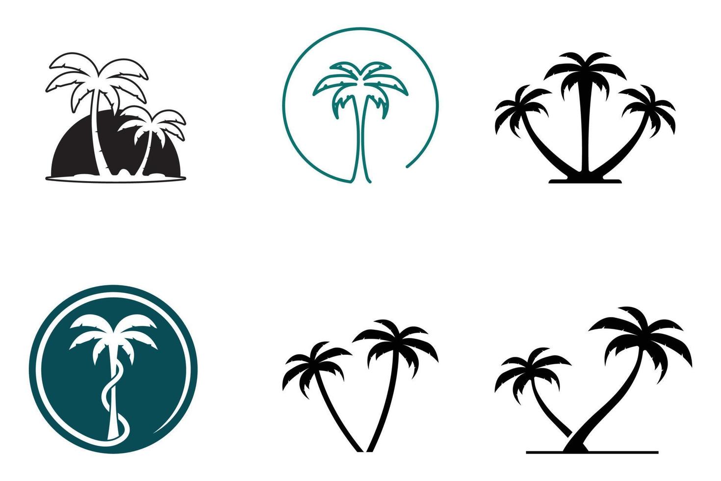 Ilustración de vector de plantilla de logotipo de verano de palmera