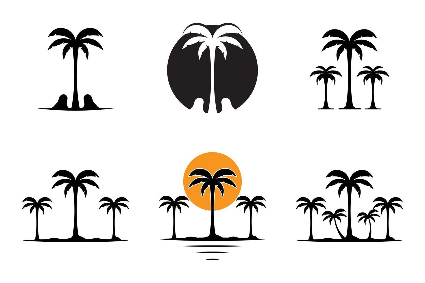 Ilustración de vector de plantilla de logotipo de verano de palmera