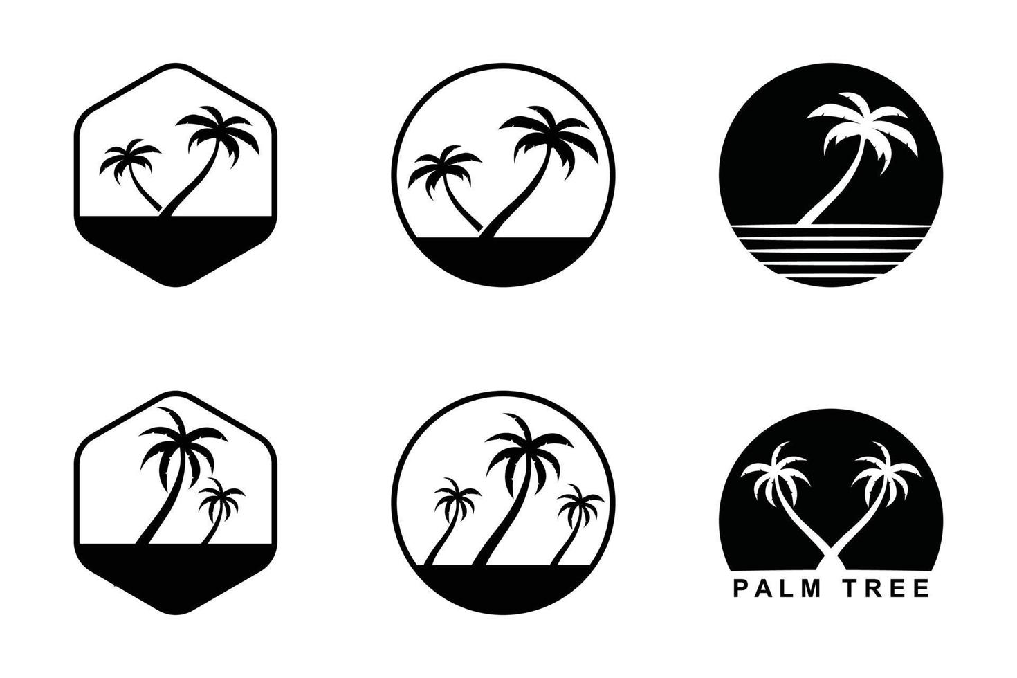 Palm tree summer logo template vector illustration