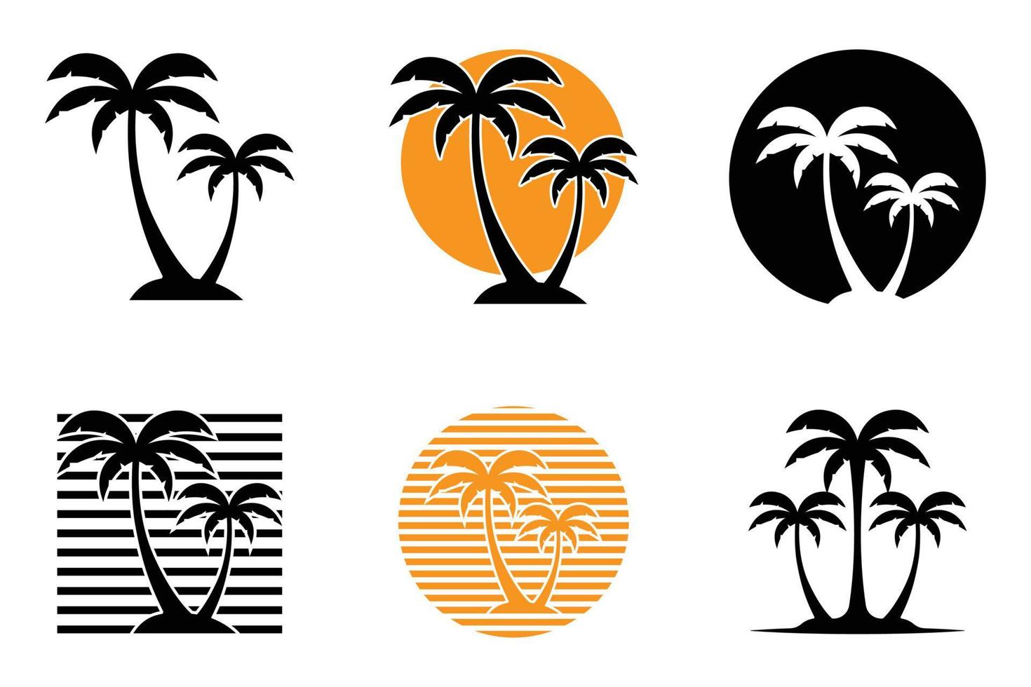 Ilustración de vector de plantilla de logotipo de verano de palmera