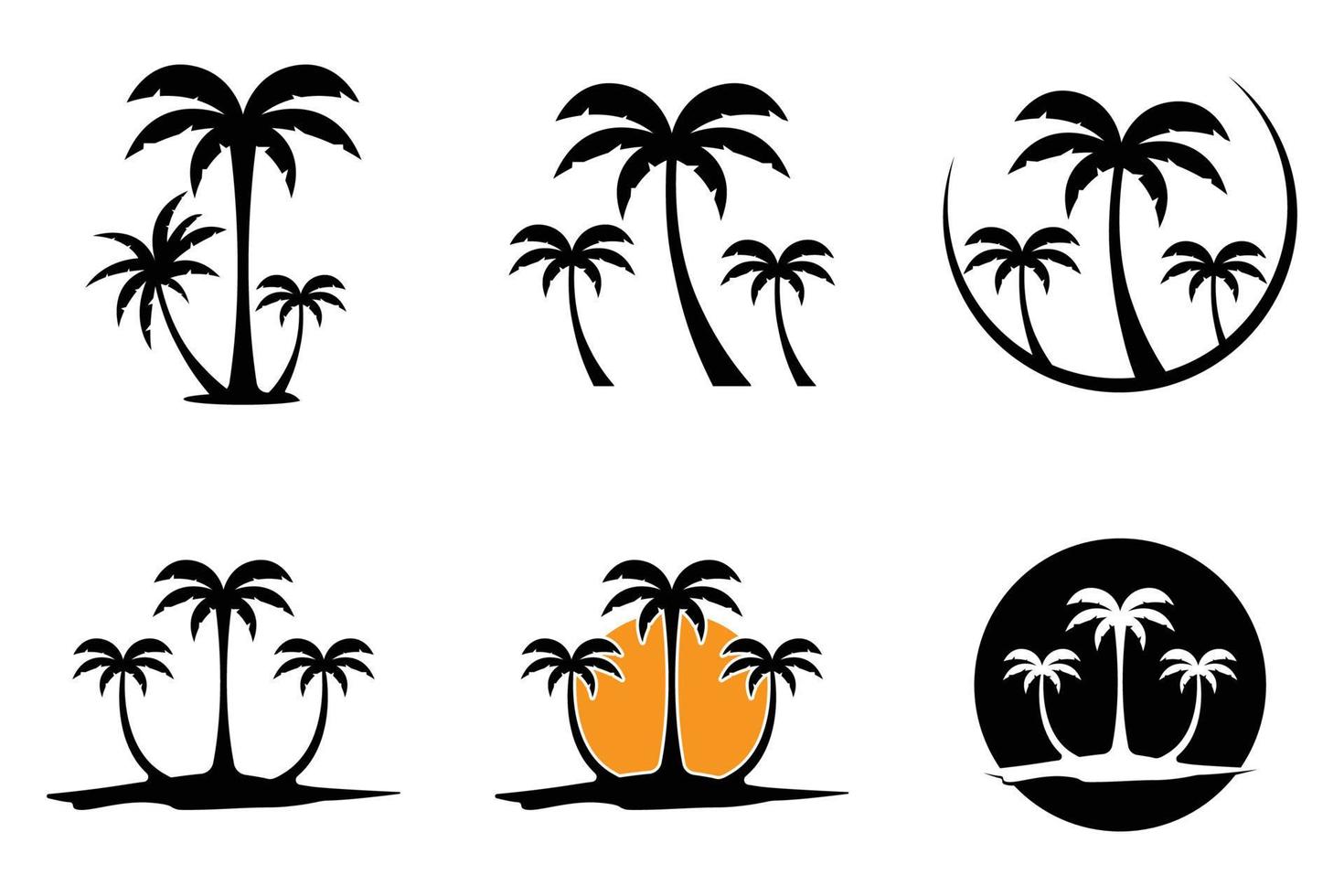 Palm tree summer logo template vector illustration