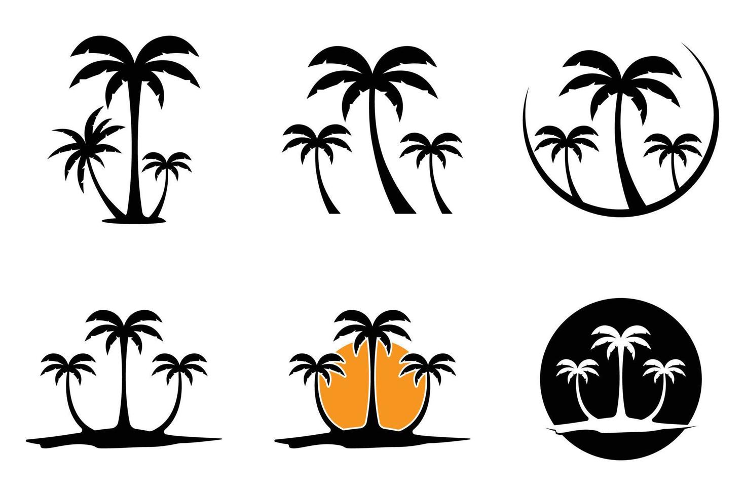 Ilustración de vector de plantilla de logotipo de verano de palmera