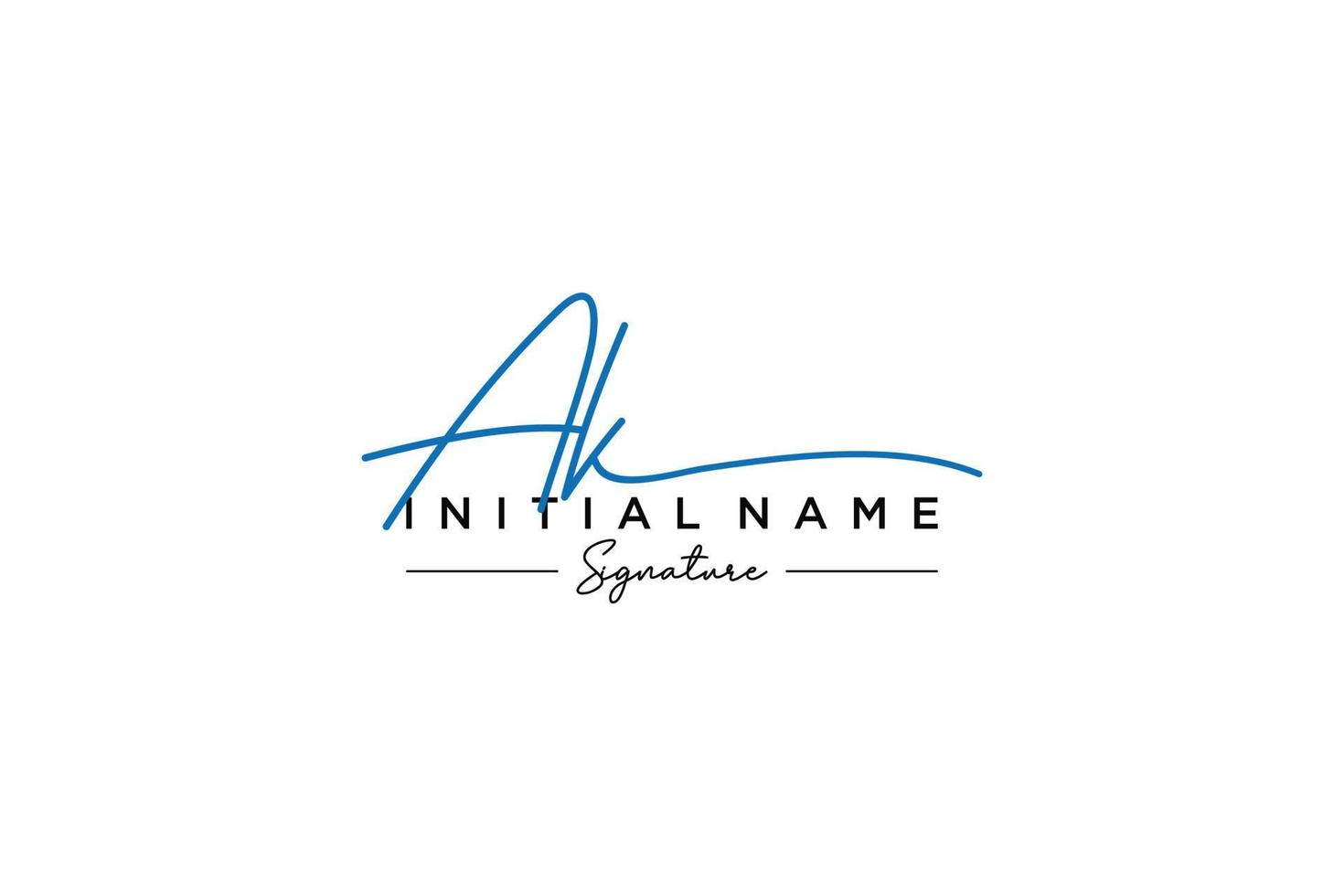 Initial AK signature logo template vector. Hand drawn Calligraphy lettering Vector illustration.