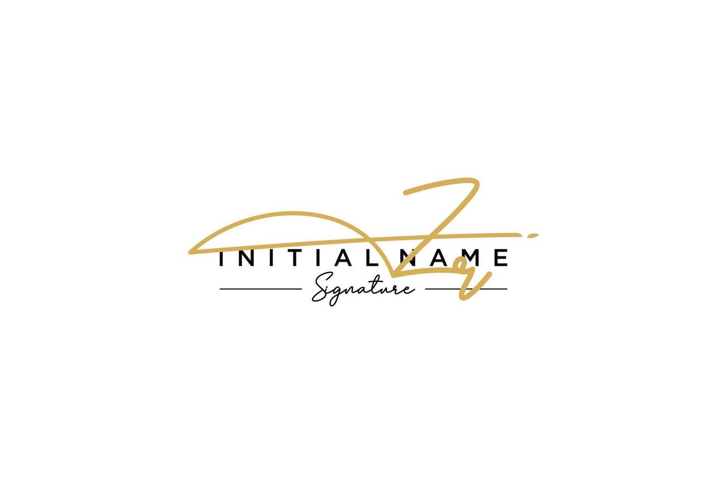 Initial ZR signature logo template vector. Hand drawn Calligraphy lettering Vector illustration.