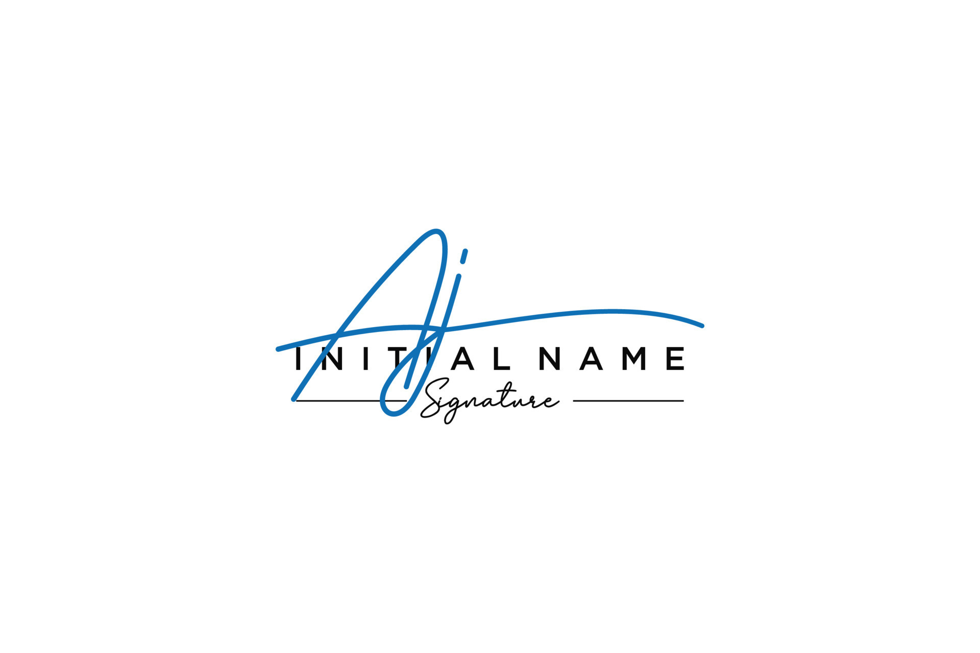 Initial AJ signature logo template vector. Hand drawn Calligraphy