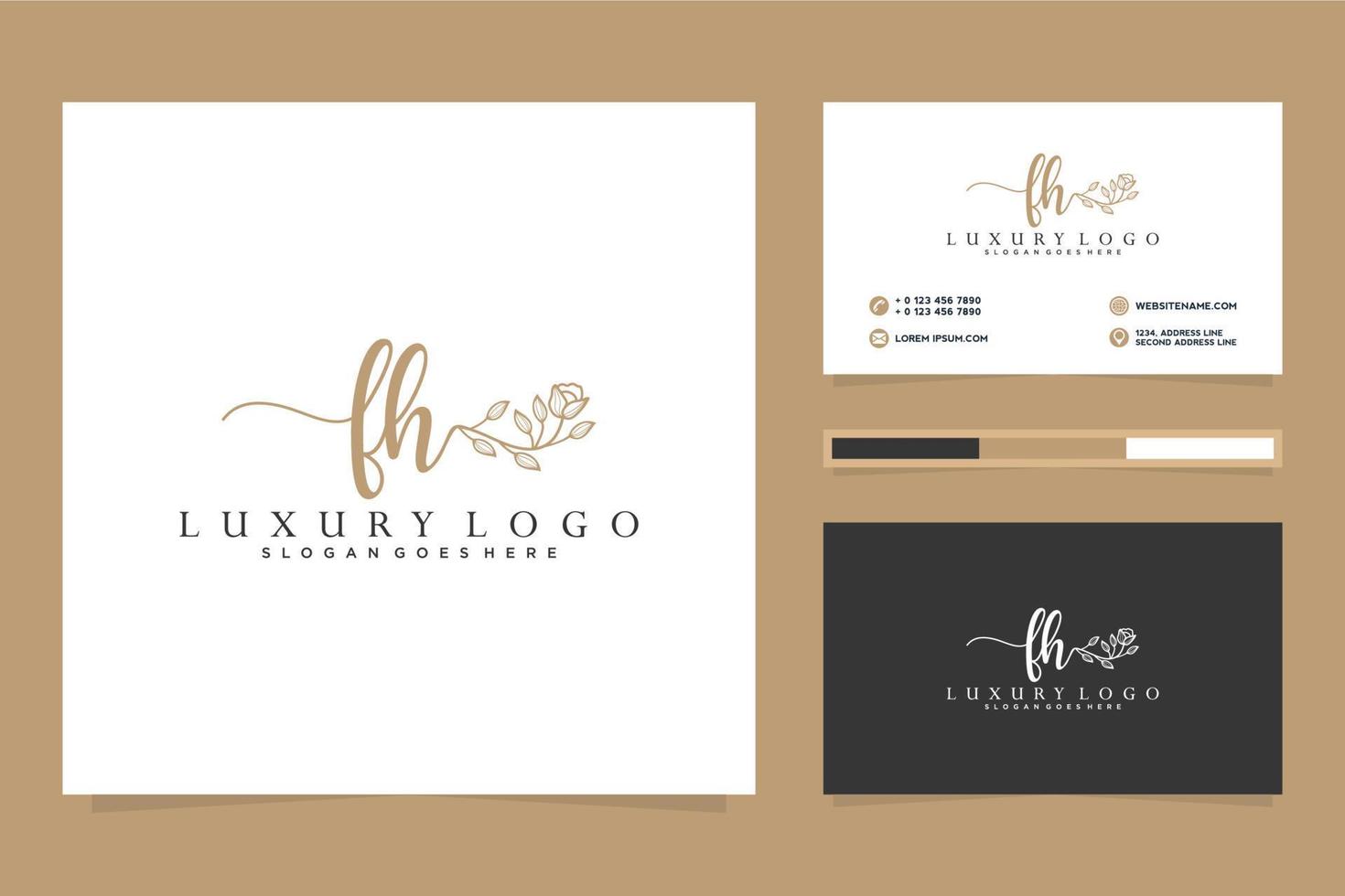 Initial FH Feminine logo collections and business card templat Premium Vector