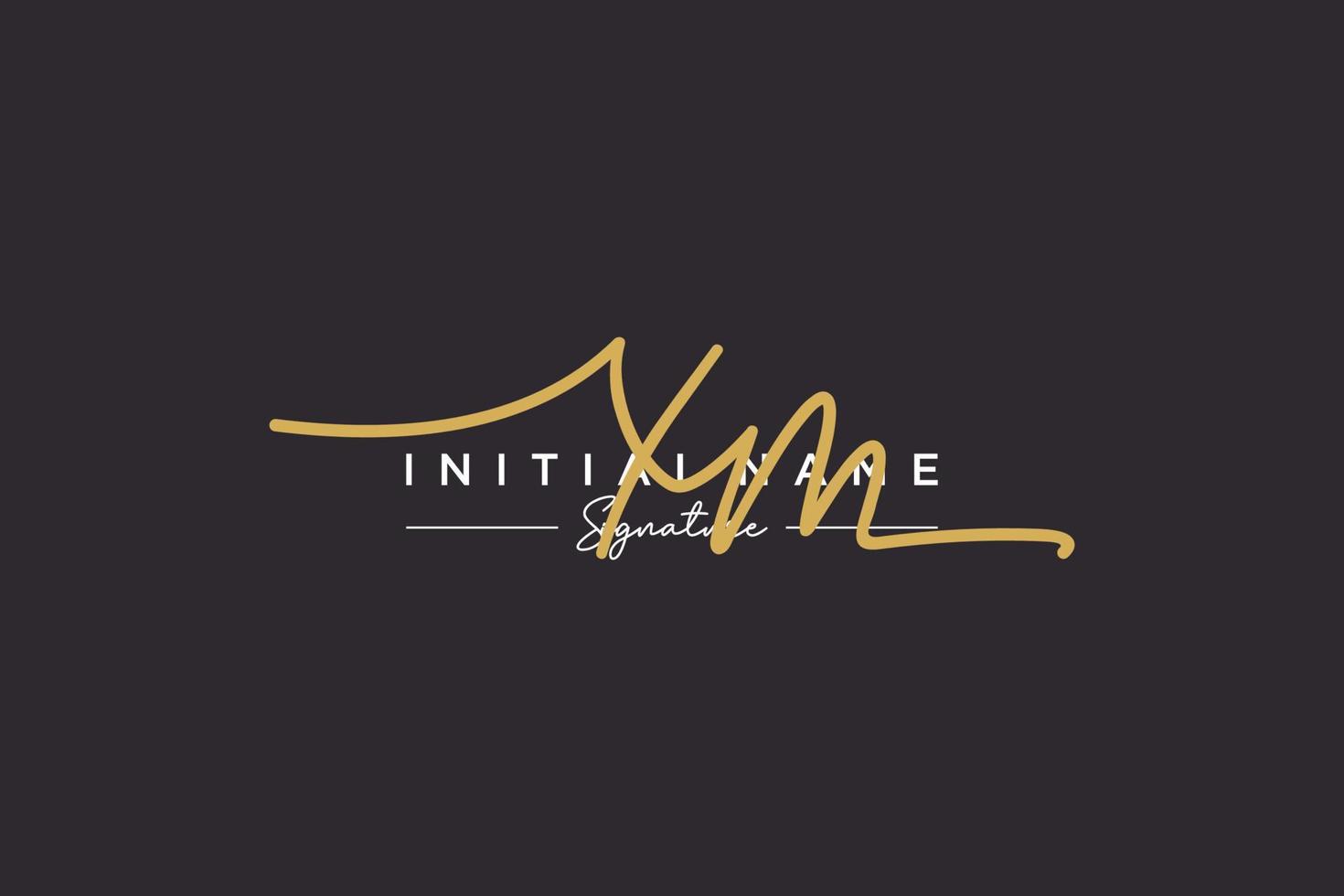 Initial XM signature logo template vector. Hand drawn Calligraphy lettering Vector illustration.
