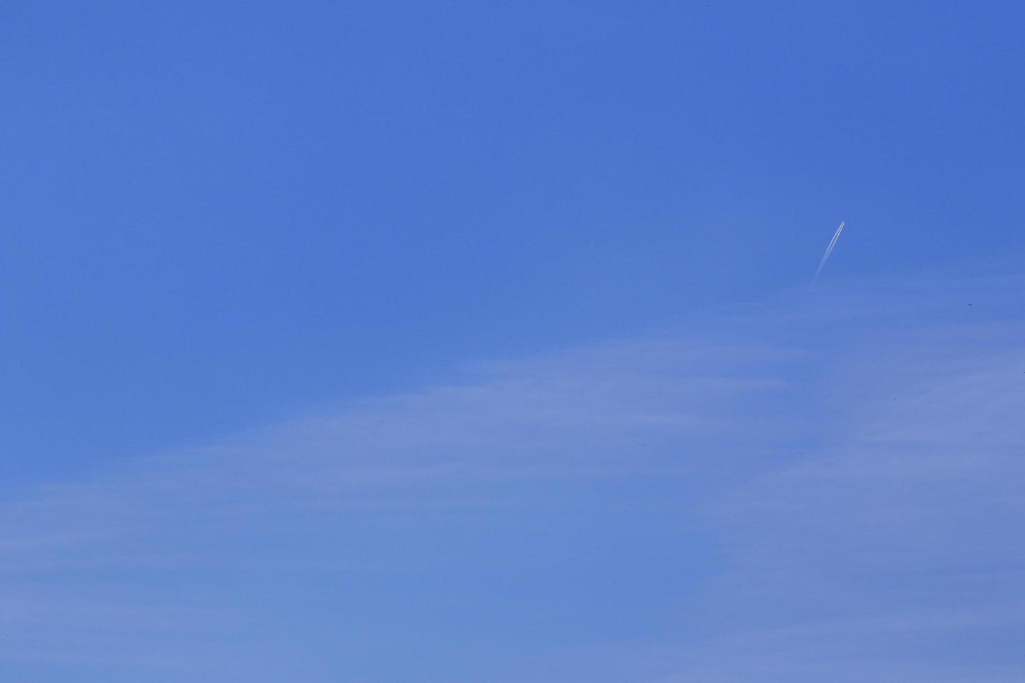 Clear blue sky and white clouds photo