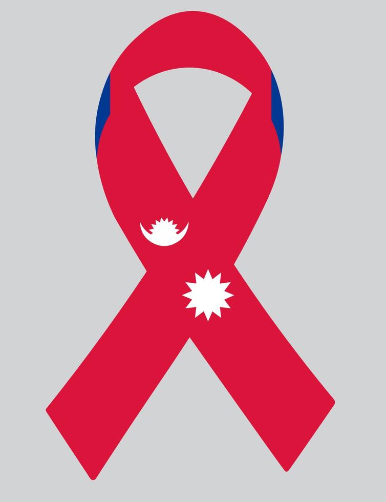 3d bandera de nepal en cinta. vector
