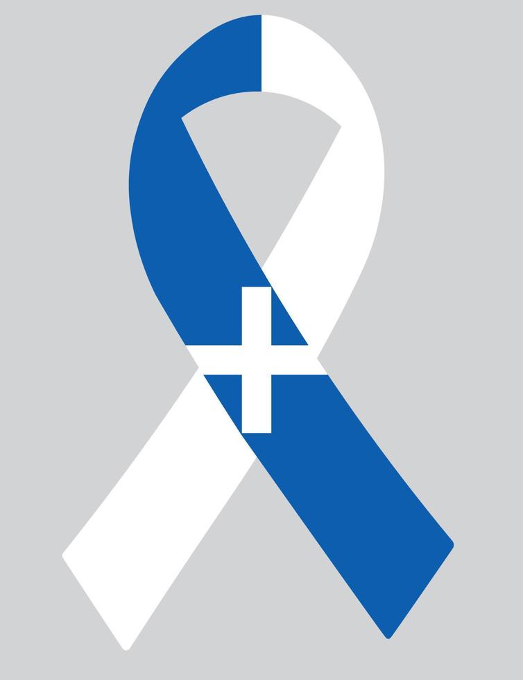 3D Flag of Greece on ribbon. vector