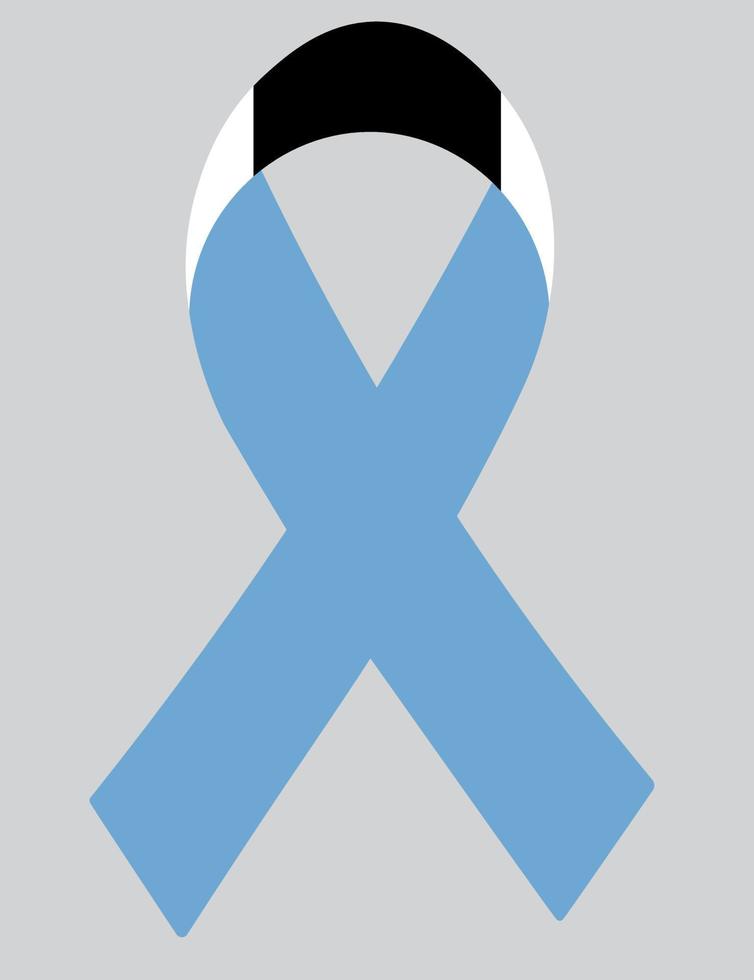 3D Flag of Botswana on ribbon. vector