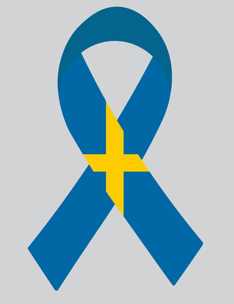 3d bandera de suecia en cinta. vector