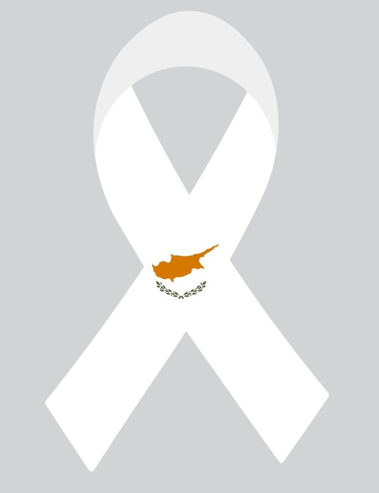 3D Flag of Cyprus on ribbon. vector