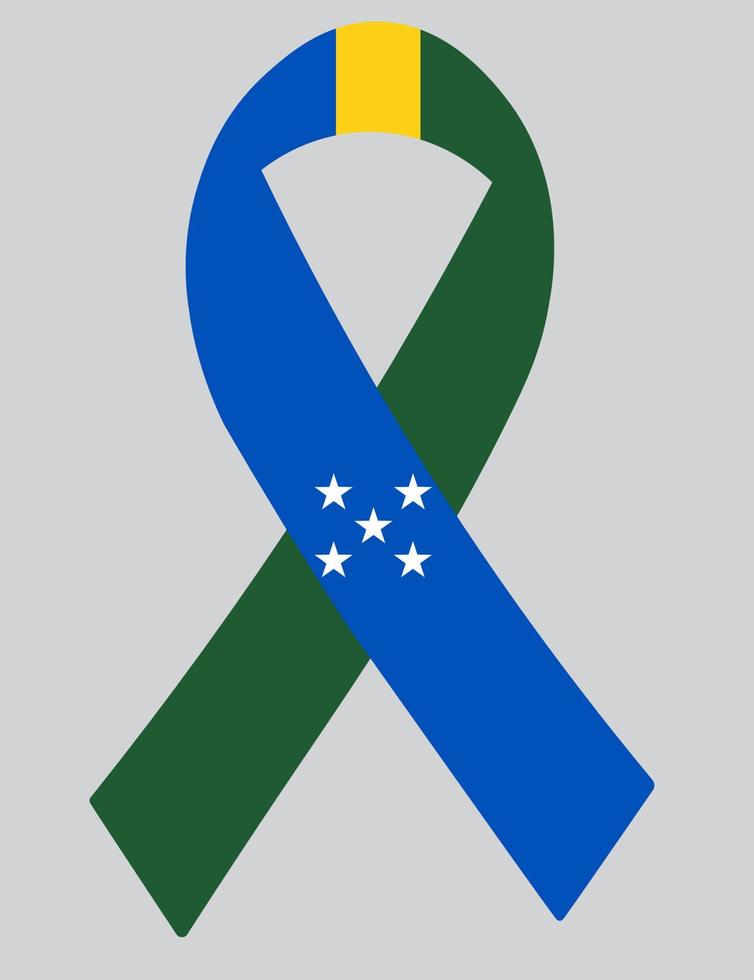 3D Flag of Solomon Islands on ribbon. vector