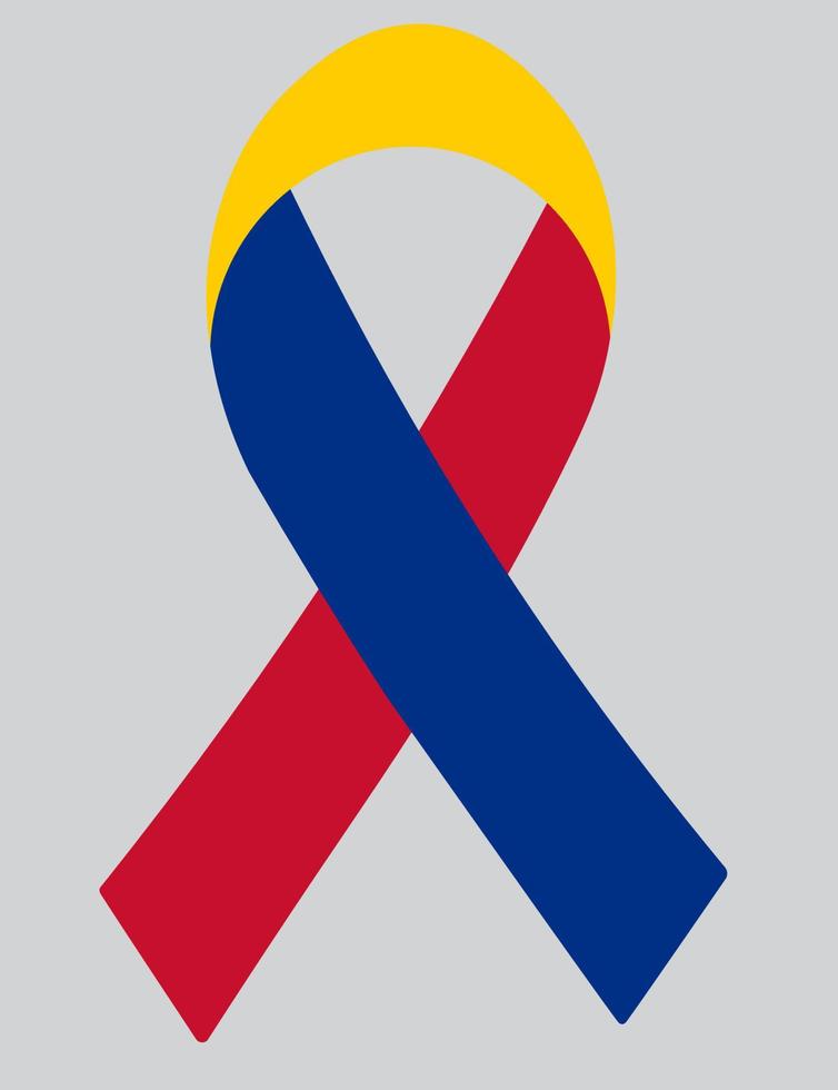 3D Flag of Colombia on ribbon. vector