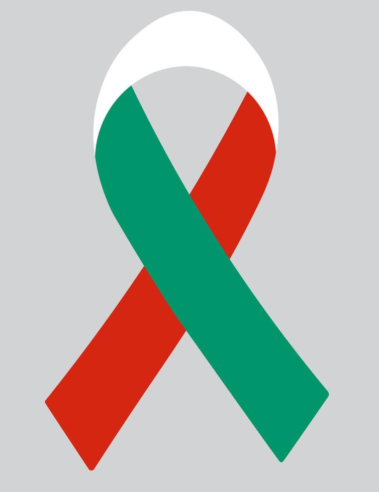 3D Flag of Bulgaria on ribbon. vector