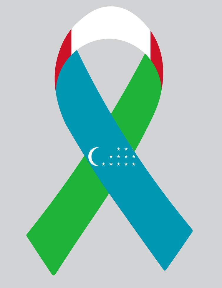 3d bandera de uzbekistán en cinta. vector