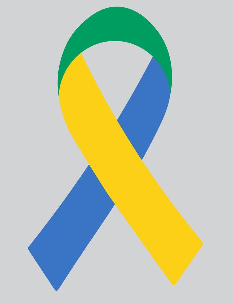 3D Flag of Gabon on ribbon. vector