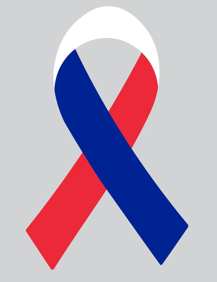 3D Flag of France on ribbon. vector