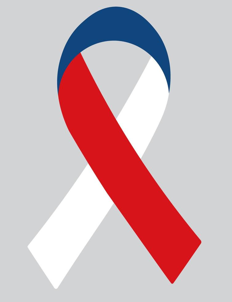 3D Flag of Czech on ribbon. vector
