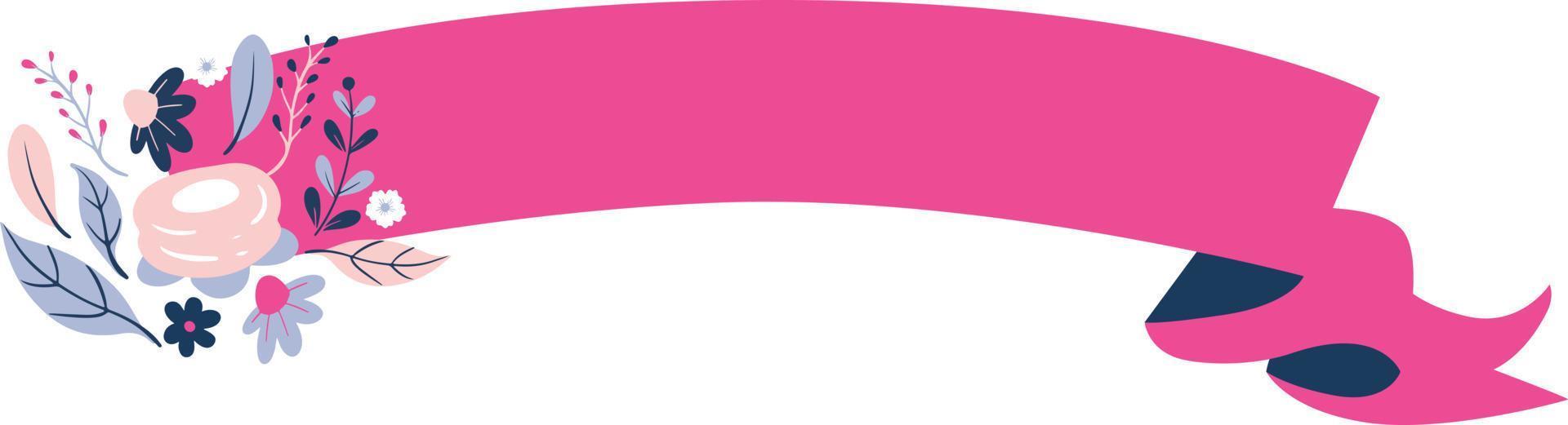 Pink floral banner vector