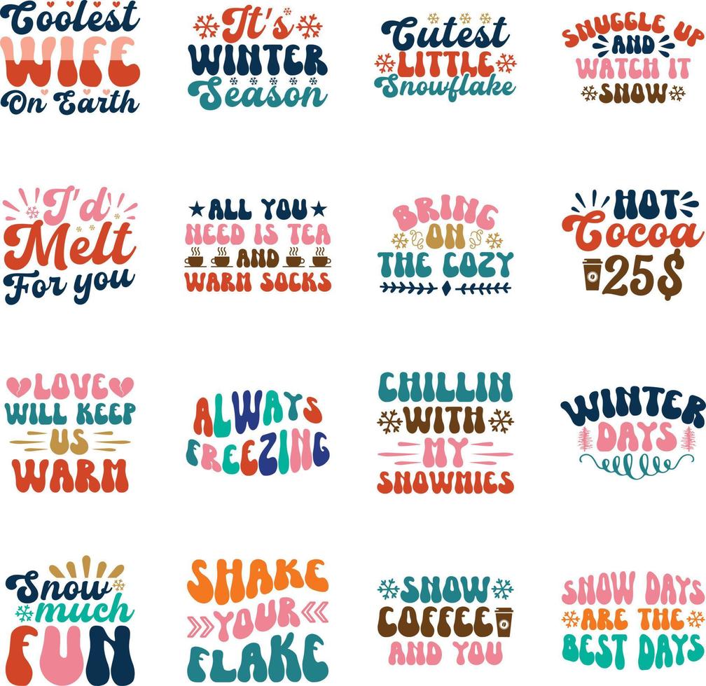 Winter svg Bundle ,Winter t-shirt bundle vector