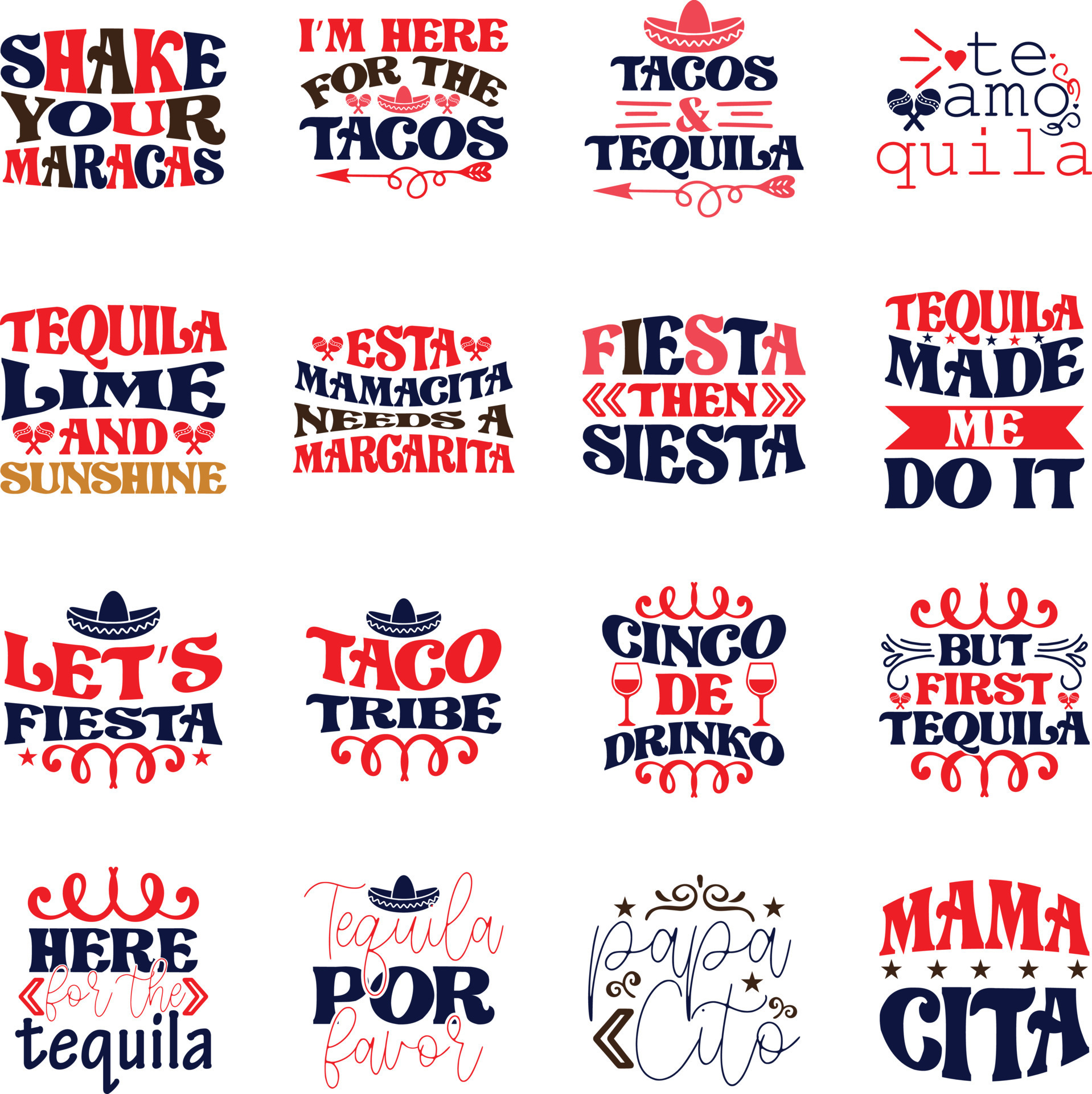 Cinco De Mayo svg Bundle ,Cinco De Mayo t-shirt bundle 18918206 Vector