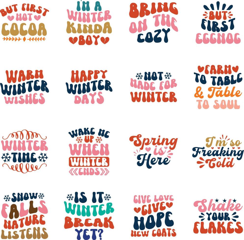 Winter svg Bundle ,Winter t-shirt bundle vector