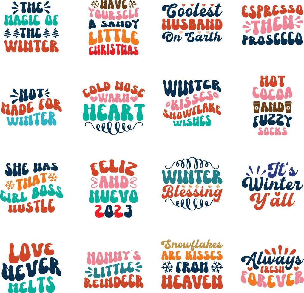 Winter svg Bundle ,Winter t-shirt bundle vector