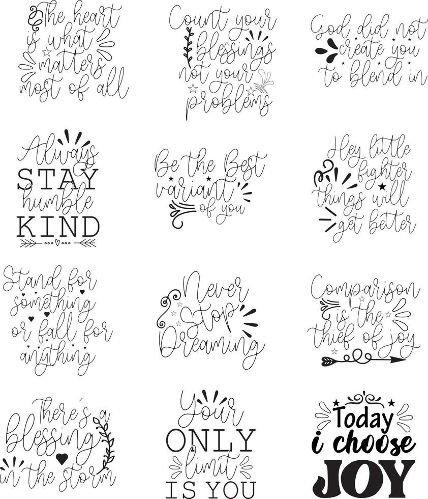 Inspirational svg Bundle ,Inspirational  t-shirt bundle vector