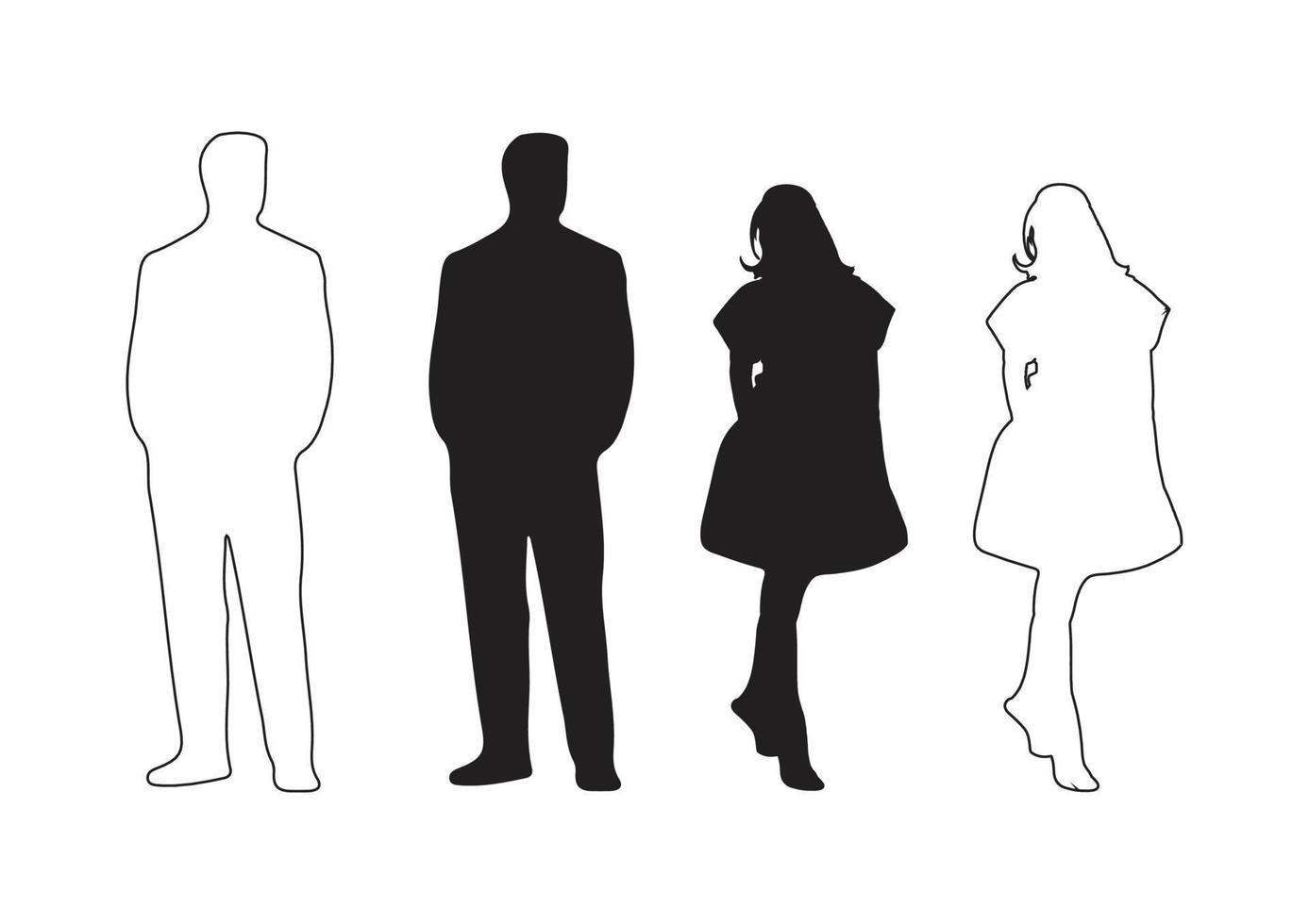 Vector illustration of male and female silhouette