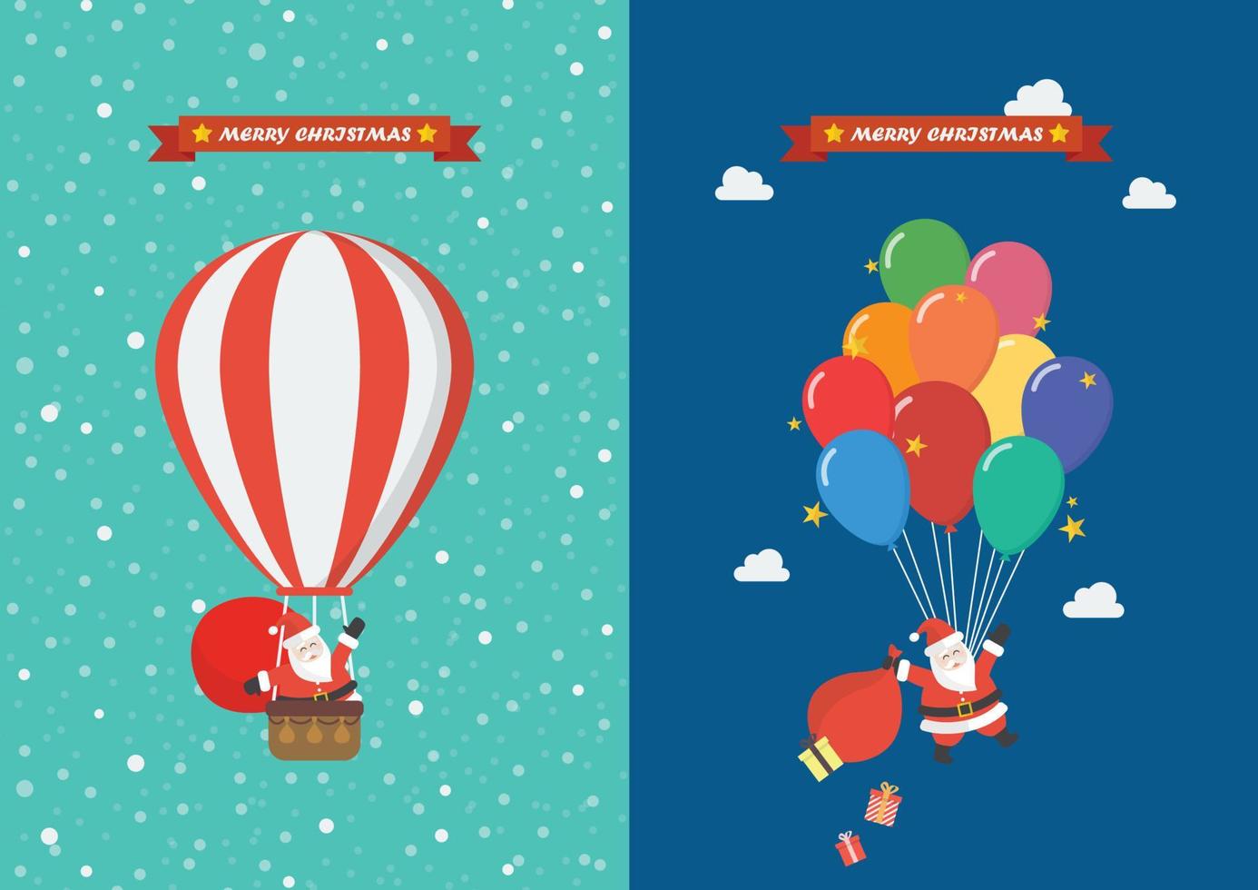 Santa claus hanging on balloon vector