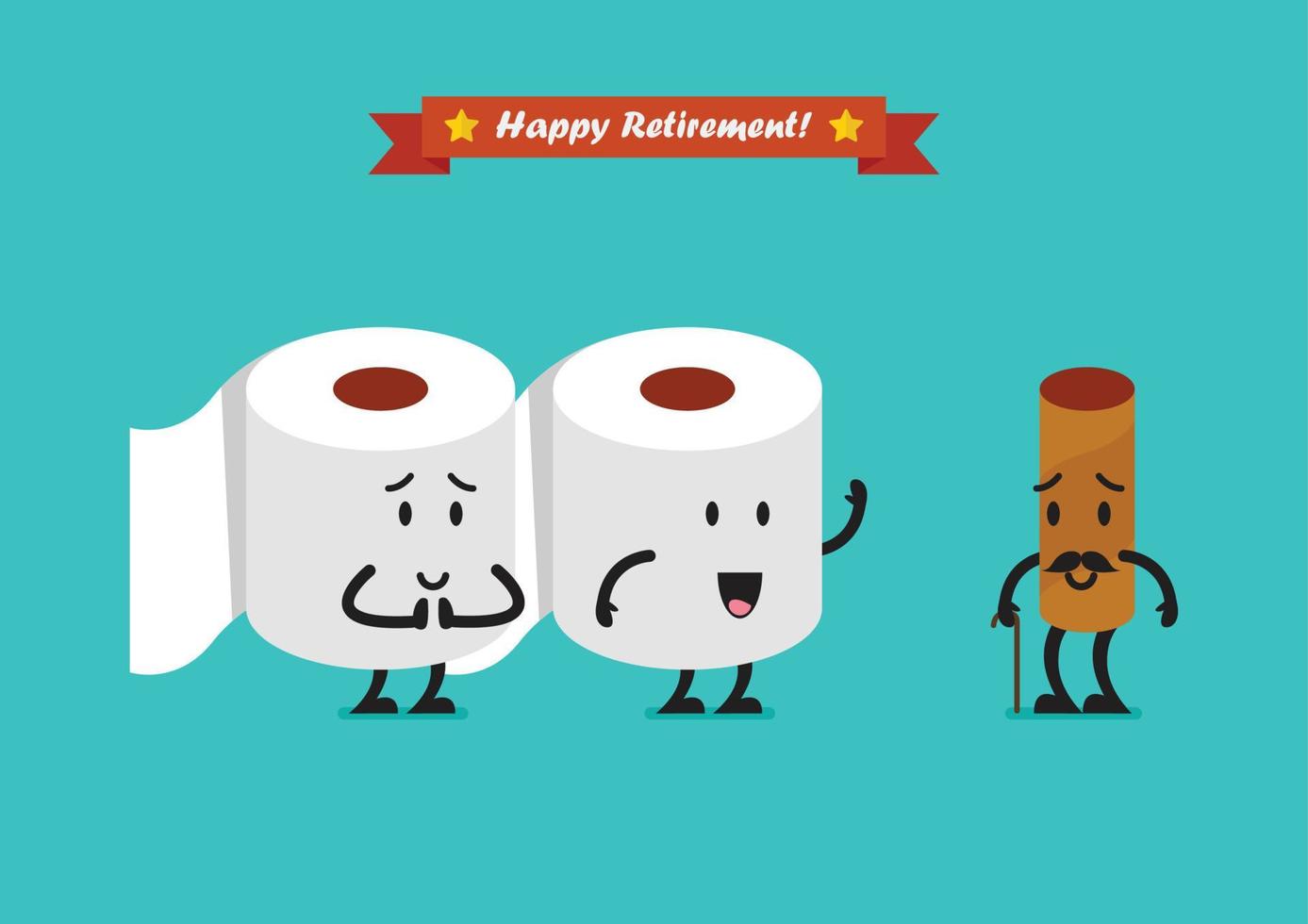 Tissue paper characters with happy retirement concept vector