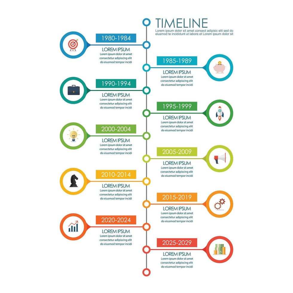 infografía de gráfico de línea de tiempo vector