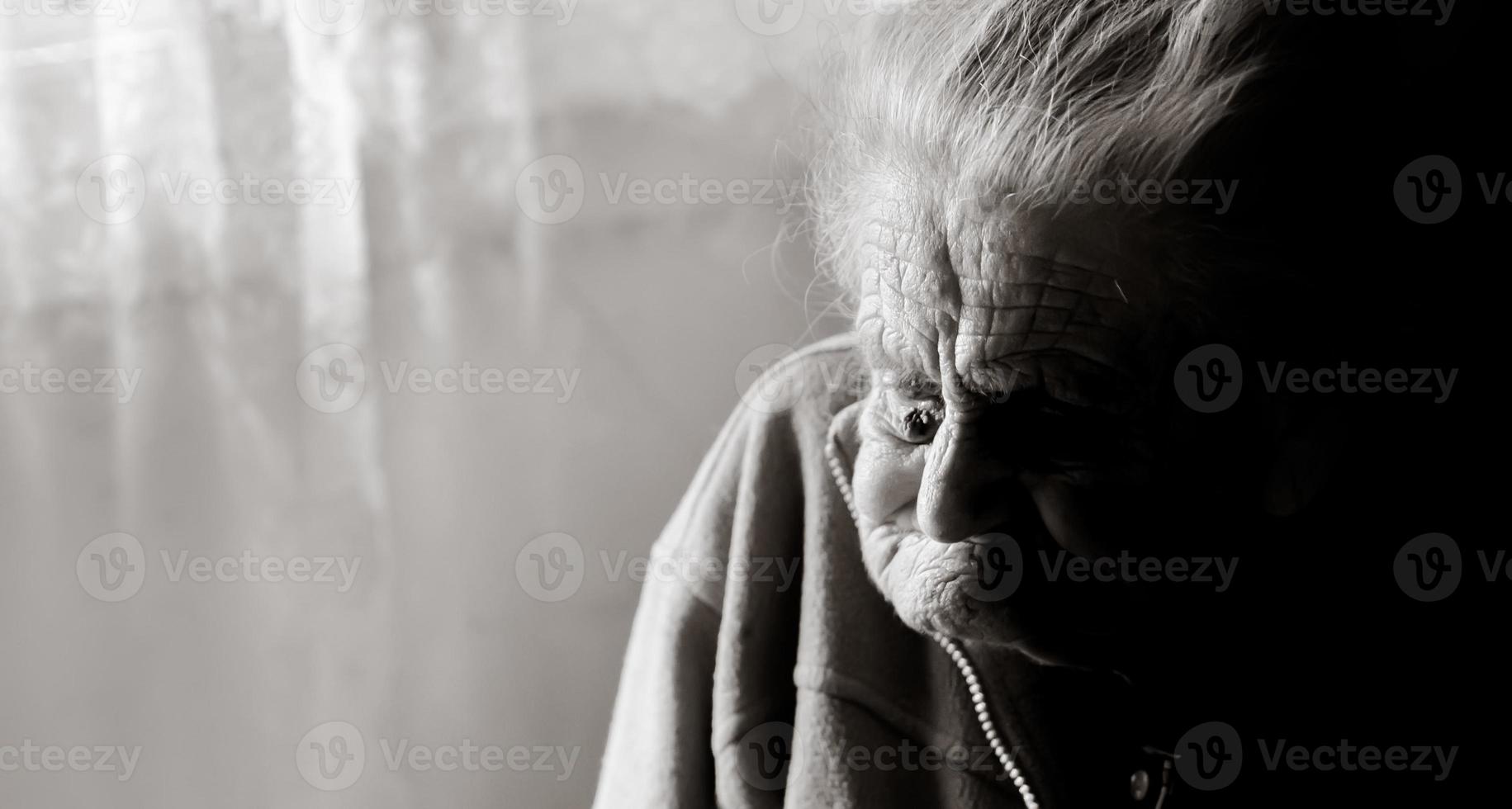 Very old tired woman photo