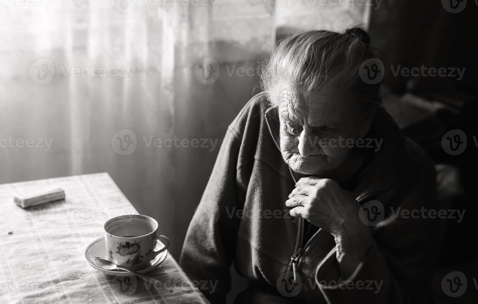 old depressed woman photo