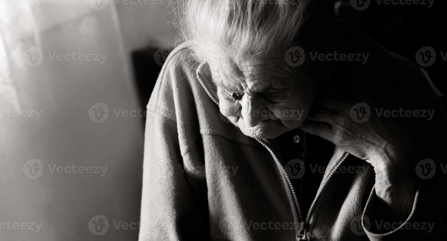 old depressed woman photo