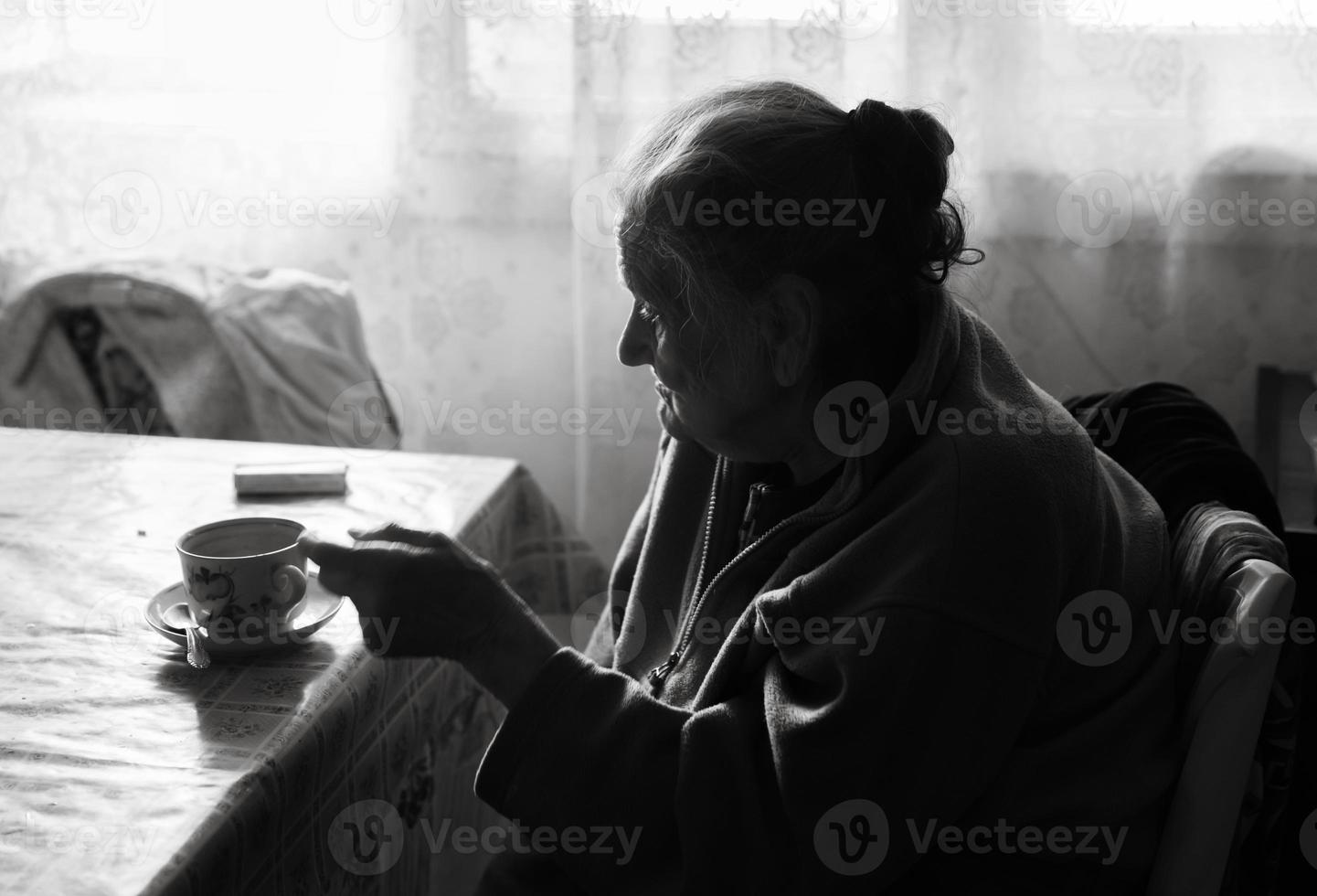 old depressed woman photo