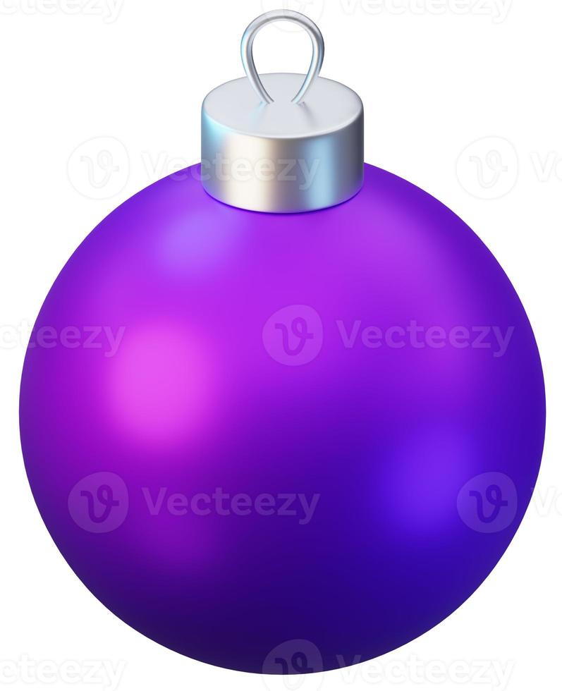 3D rendering realistic purple colour Christmas ornament bauble ball illustration photo