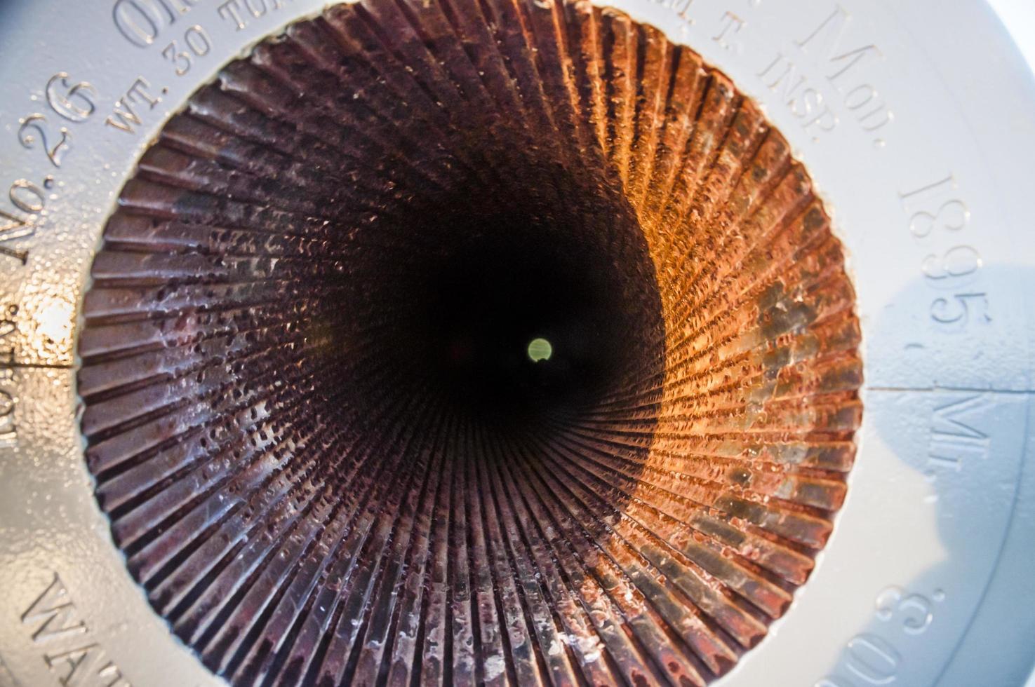 Inside of a rustic barrel photo