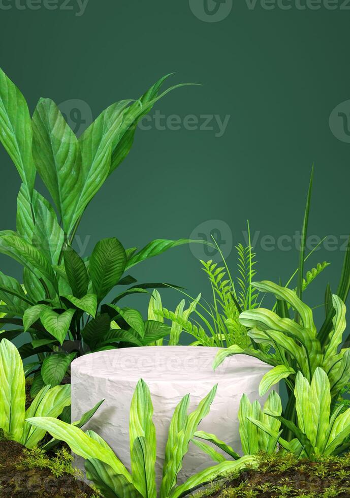 3D rendering of green booth background photo