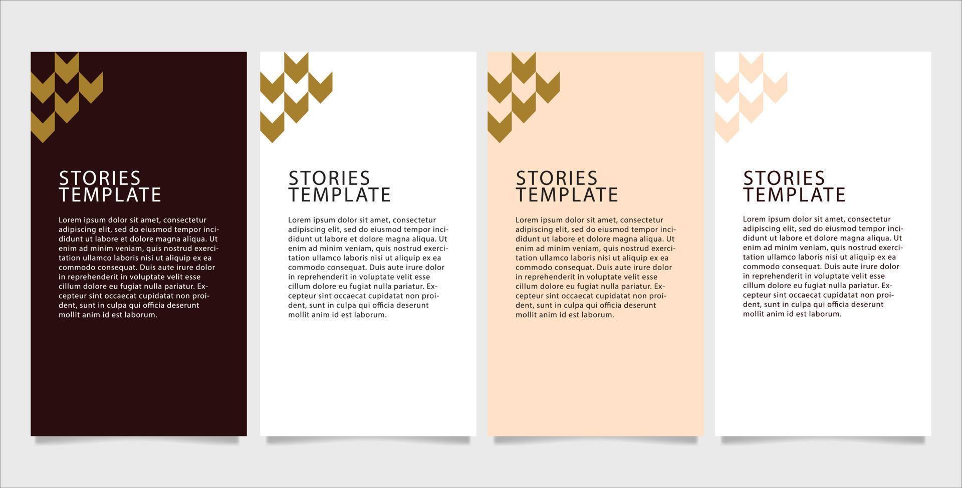 Elegant social media story template. Brown colored template. vector