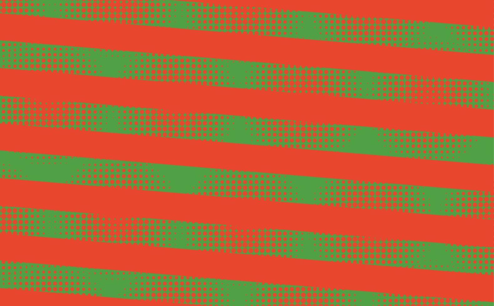 Green and red stripes and halftone circles pattern. Suitable for fabric, wallpaper, banner, and backdrop. vector